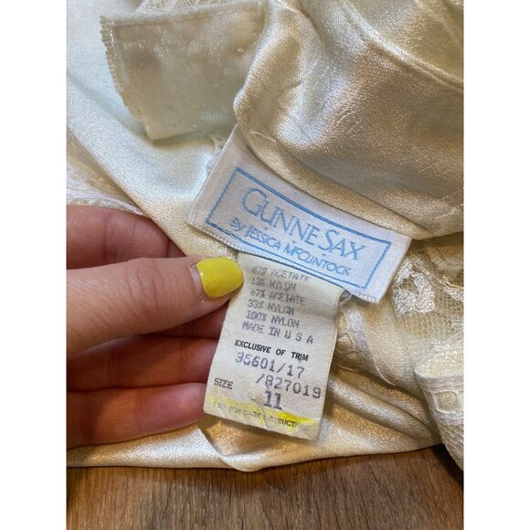 Vintage Gunne Sax Victorian Ivory Lace Back Button-Up Blouse With High Collar 11 - Picture 5 of 10